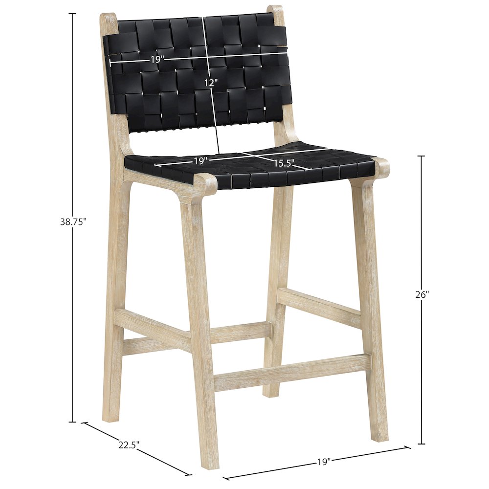 Entwine Black Vegan Leather Upholstered Counter Stool. Picture 9