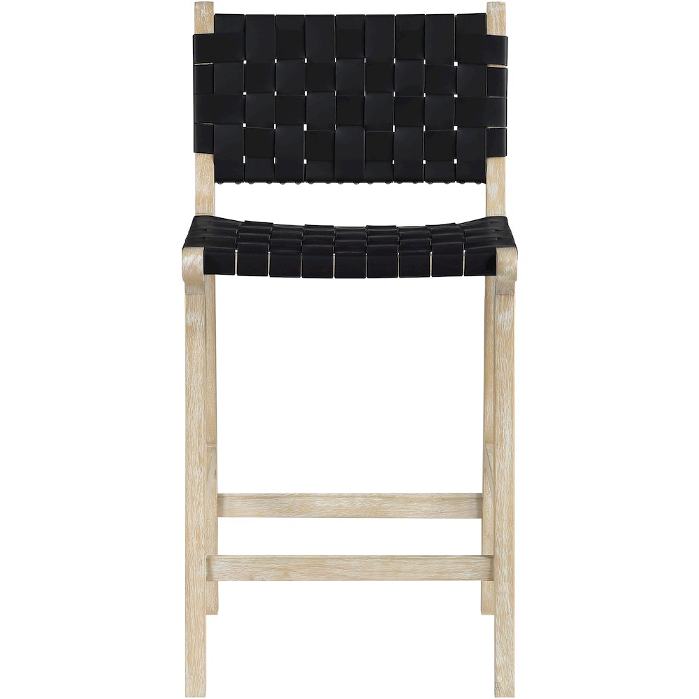 Entwine Black Vegan Leather Upholstered Counter Stool. Picture 3