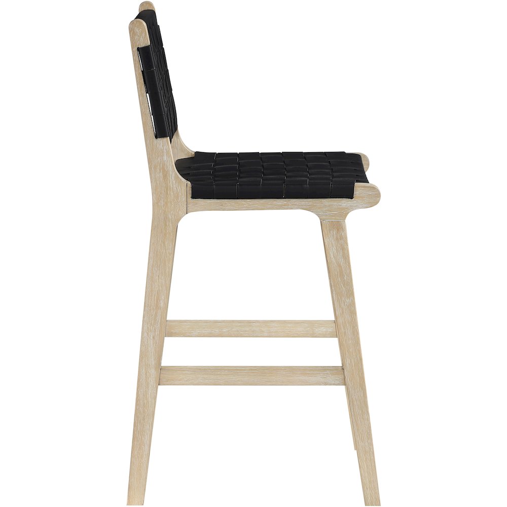 Entwine Black Vegan Leather Upholstered Counter Stool. Picture 4