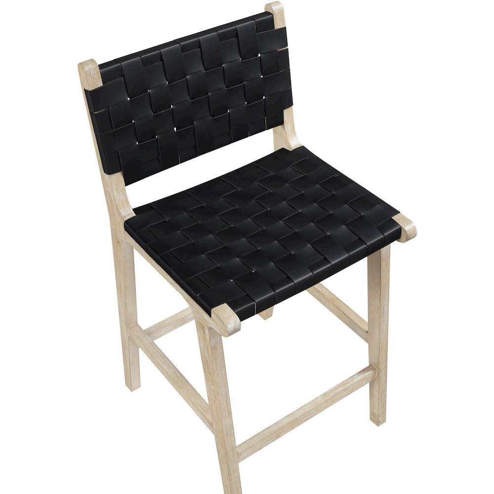 Entwine Black Vegan Leather Upholstered Counter Stool. Picture 6