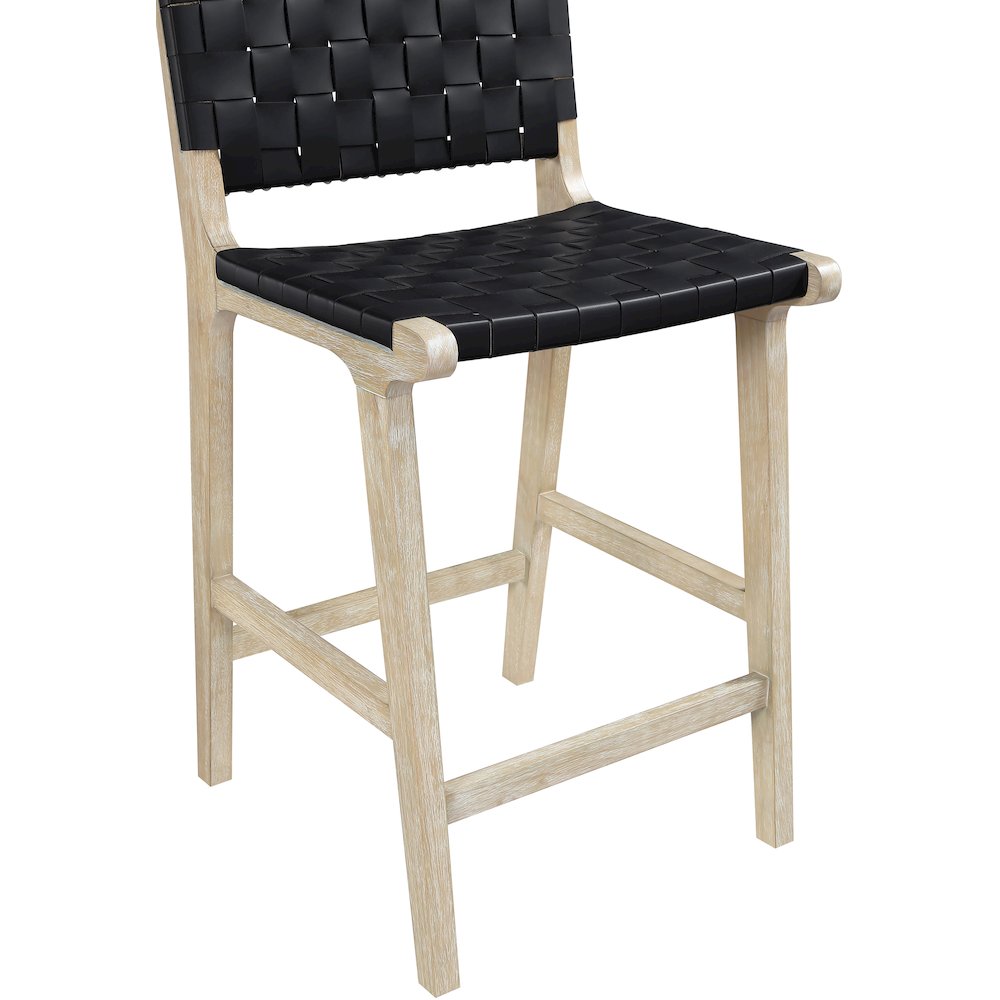 Entwine Black Vegan Leather Upholstered Counter Stool. Picture 7