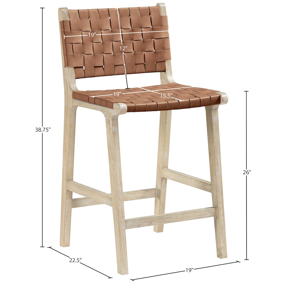 Entwine Brown Vegan Leather Upholstered Counter Stool. Picture 9