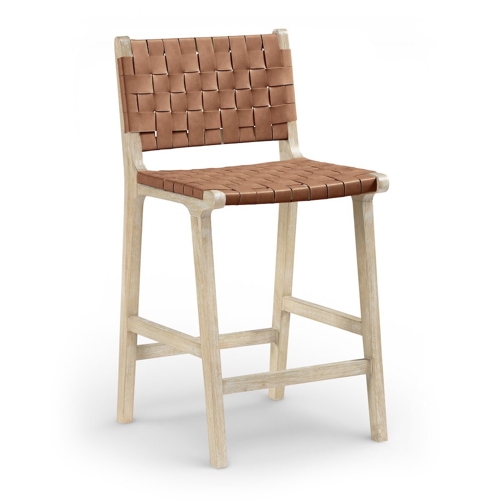 Entwine Brown Vegan Leather Upholstered Counter Stool. Picture 1