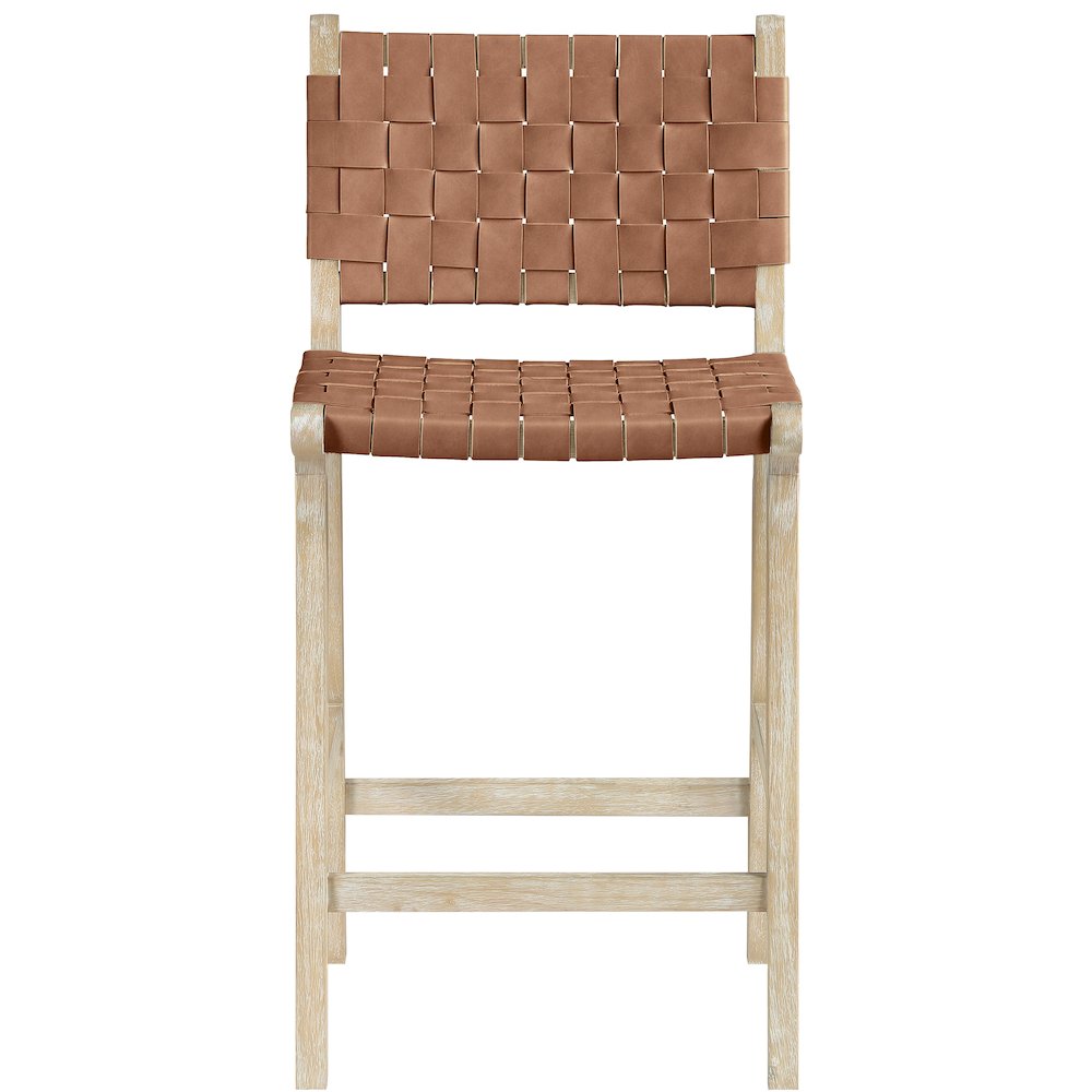 Entwine Brown Vegan Leather Upholstered Counter Stool. Picture 3