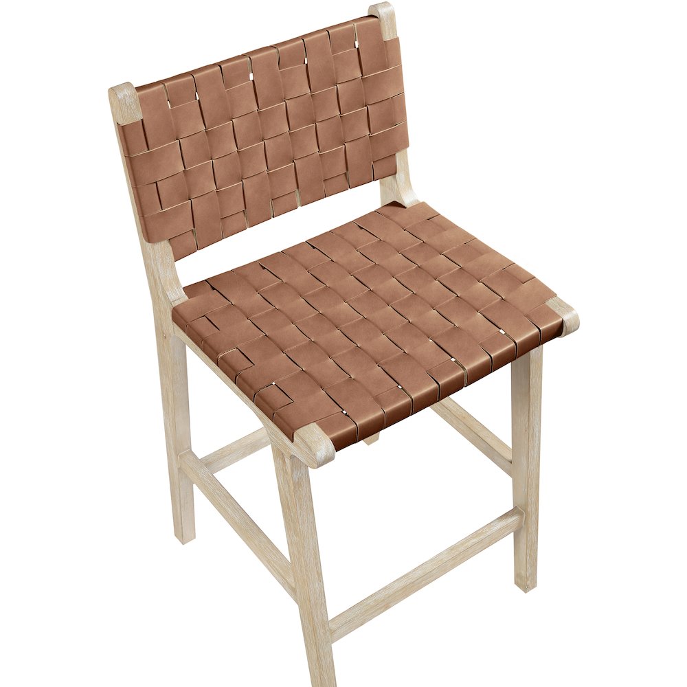Entwine Brown Vegan Leather Upholstered Counter Stool. Picture 6