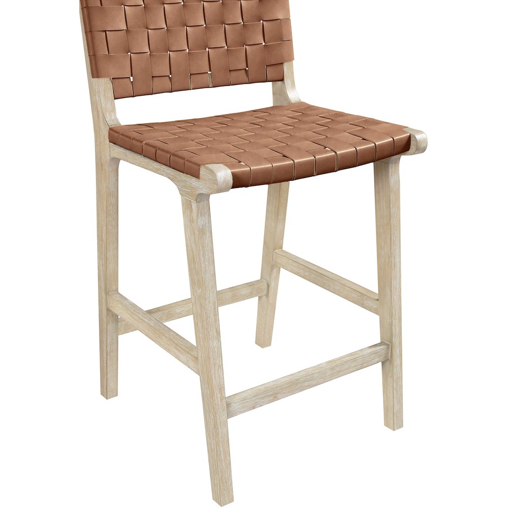 Entwine Brown Vegan Leather Upholstered Counter Stool. Picture 7