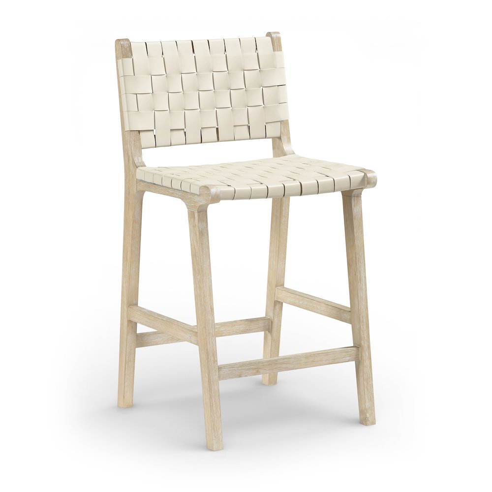 Entwine Cream Vegan Leather Upholstered Counter Stool. Picture 1