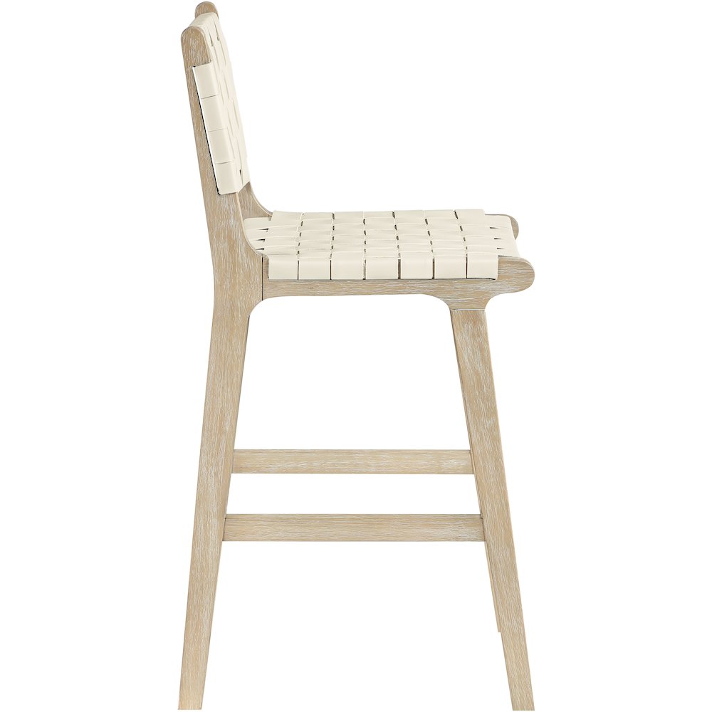 Entwine Cream Vegan Leather Upholstered Counter Stool. Picture 4
