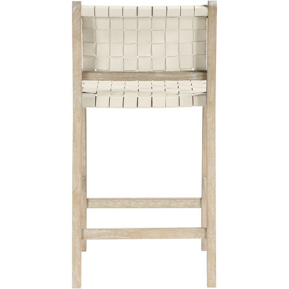 Entwine Cream Vegan Leather Upholstered Counter Stool. Picture 5