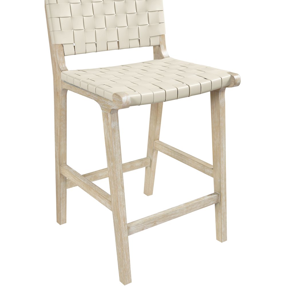 Entwine Cream Vegan Leather Upholstered Counter Stool. Picture 7