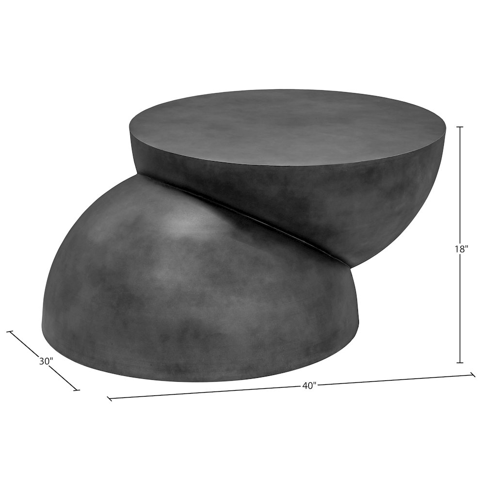 Boulder Black Iron Coffee Table. Picture 7