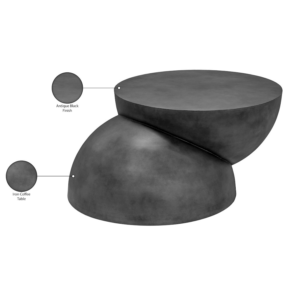 Boulder Black Iron Coffee Table. Picture 8