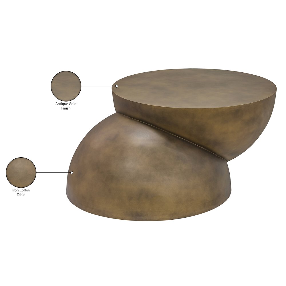 Boulder Gold Iron Coffee Table. Picture 8