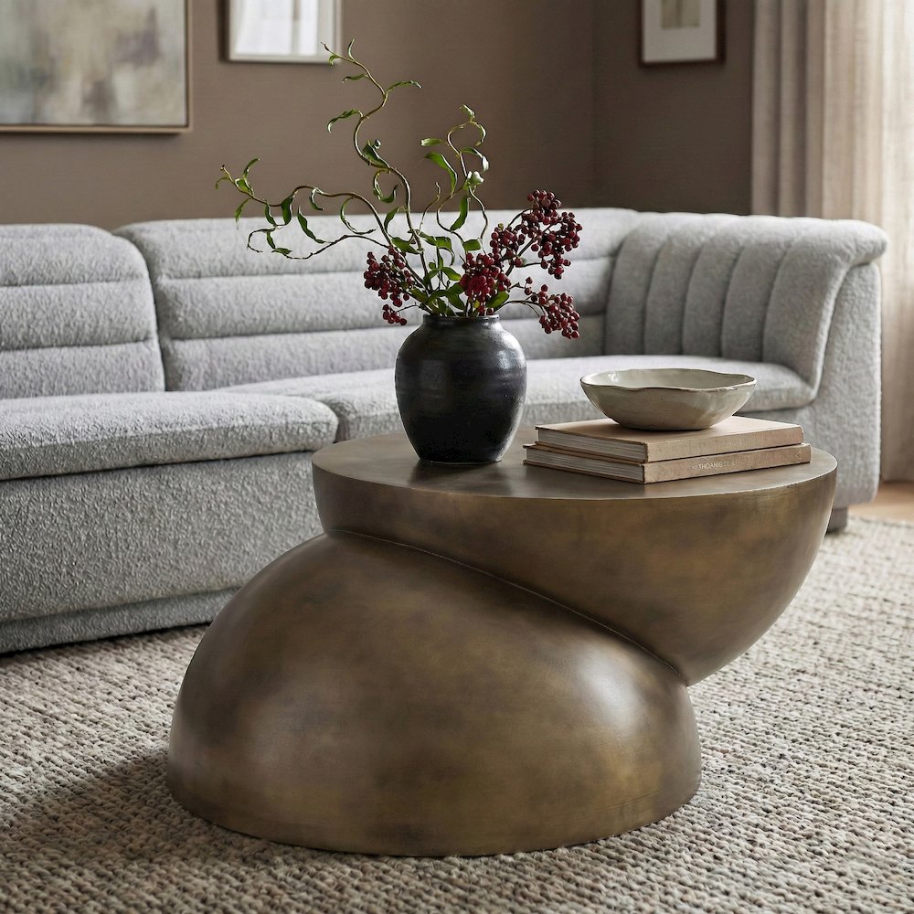 Boulder Gold Iron Coffee Table. Picture 2