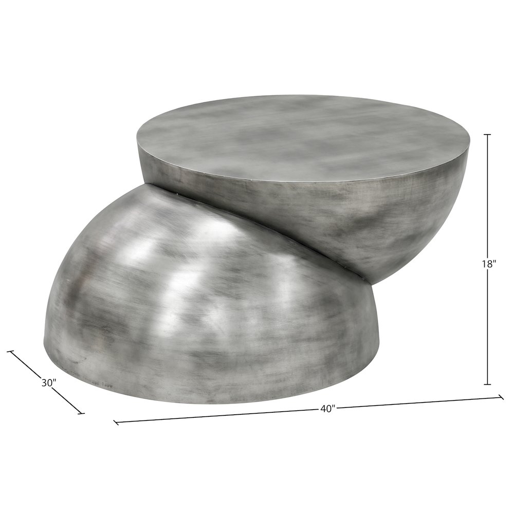 Boulder Silver Iron Coffee Table. Picture 7