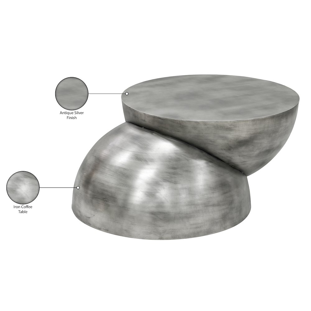 Boulder Silver Iron Coffee Table. Picture 8
