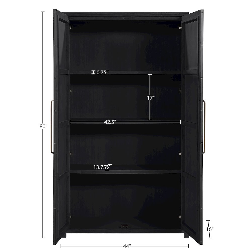 Vana Black Solid Wood Storage Cabinet. Picture 12