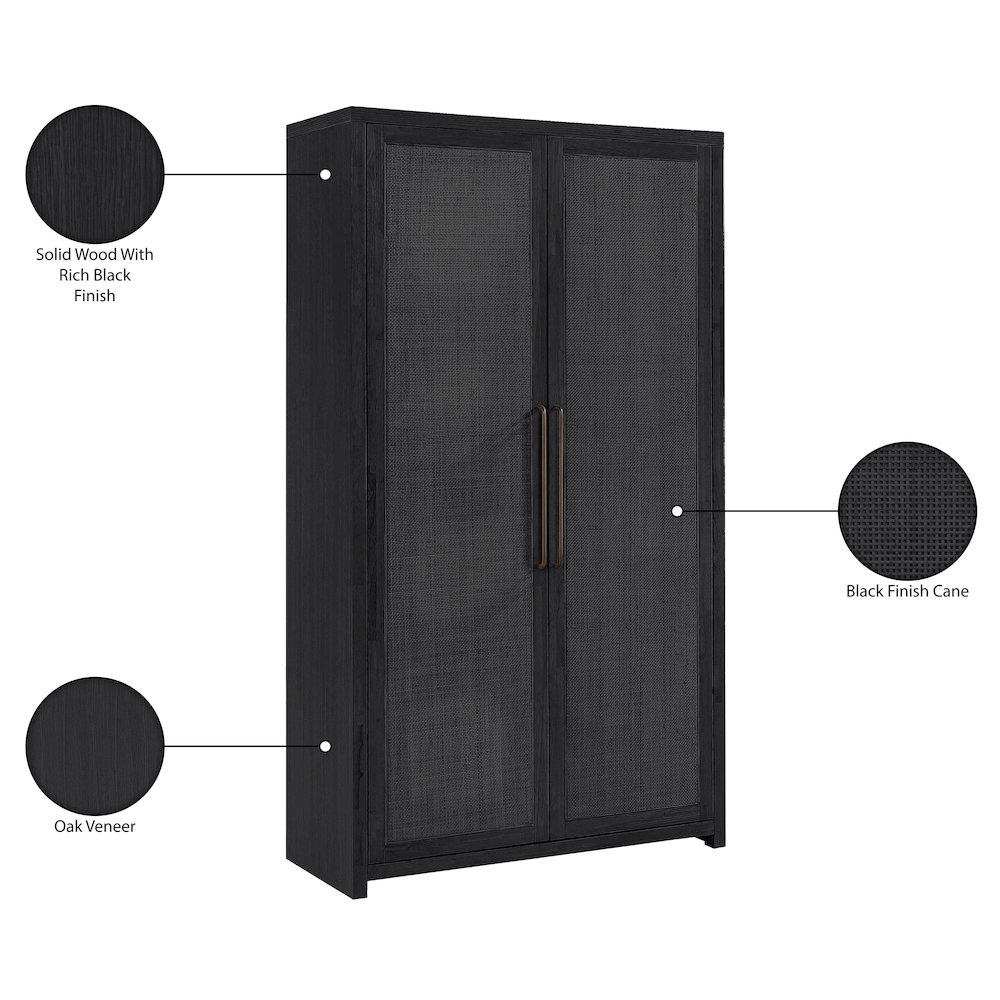 Vana Black Solid Wood Storage Cabinet. Picture 13