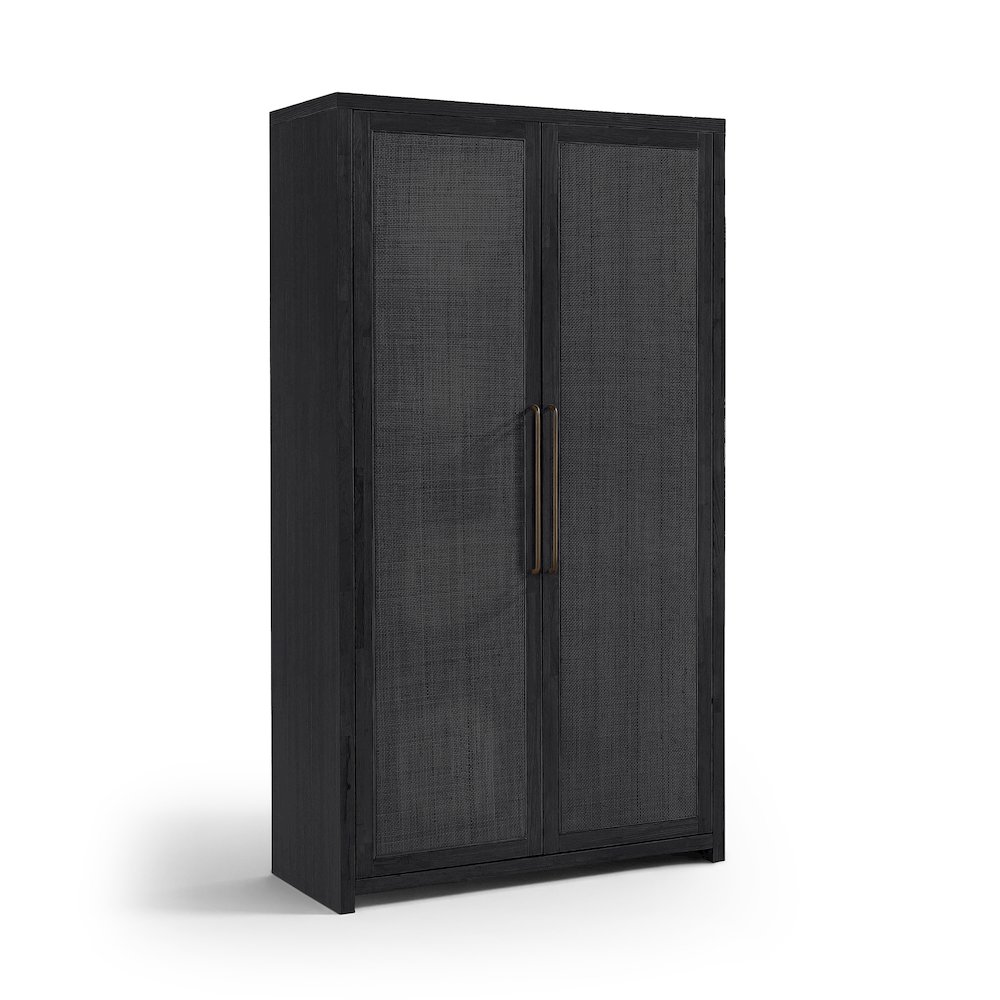 Vana Black Solid Wood Storage Cabinet. Picture 1
