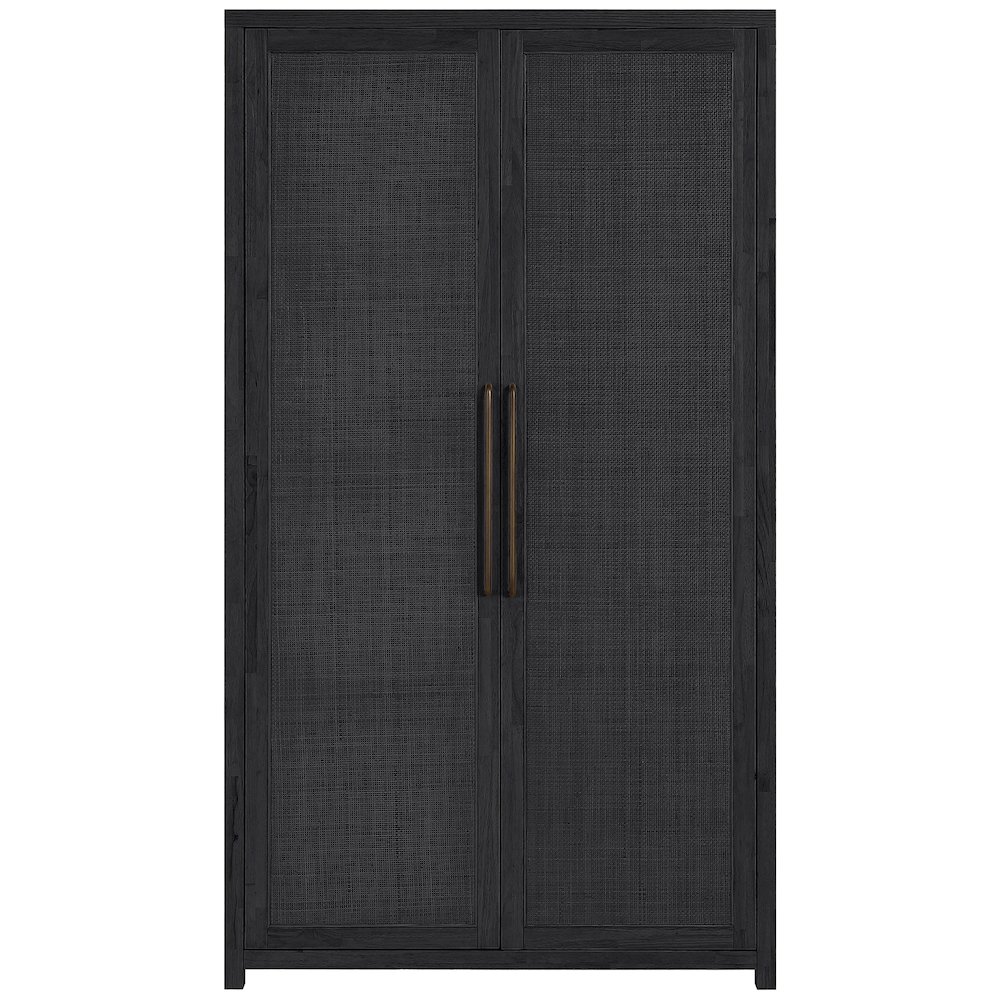 Vana Black Solid Wood Storage Cabinet. Picture 3