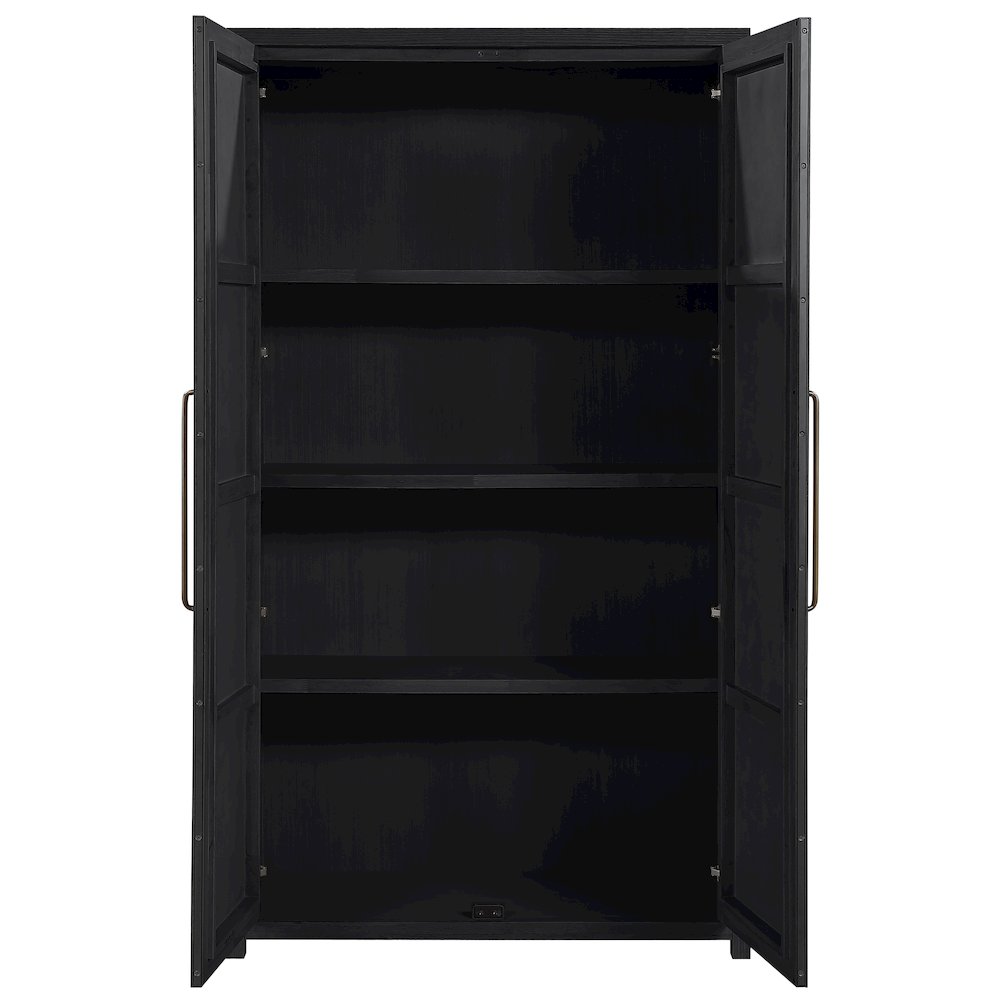 Vana Black Solid Wood Storage Cabinet. Picture 6