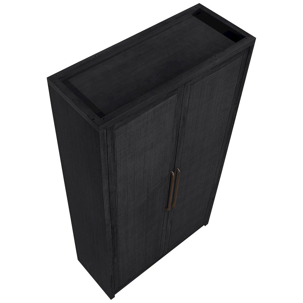 Vana Black Solid Wood Storage Cabinet. Picture 9