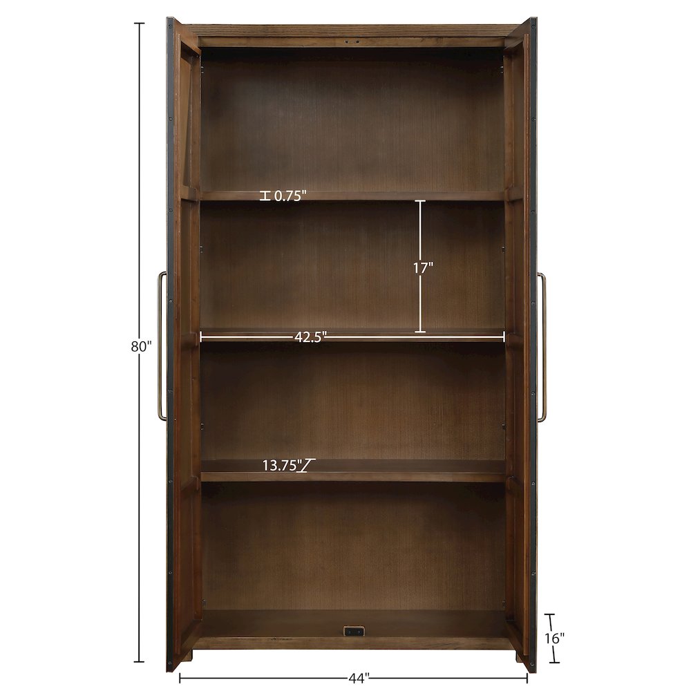 Vana Brown Solid Wood Storage Cabinet. Picture 12