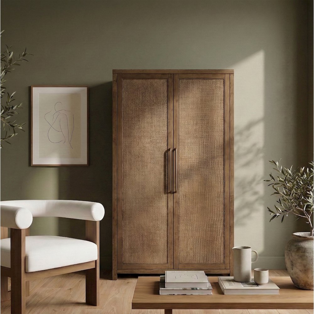 Vana Brown Solid Wood Storage Cabinet. Picture 2
