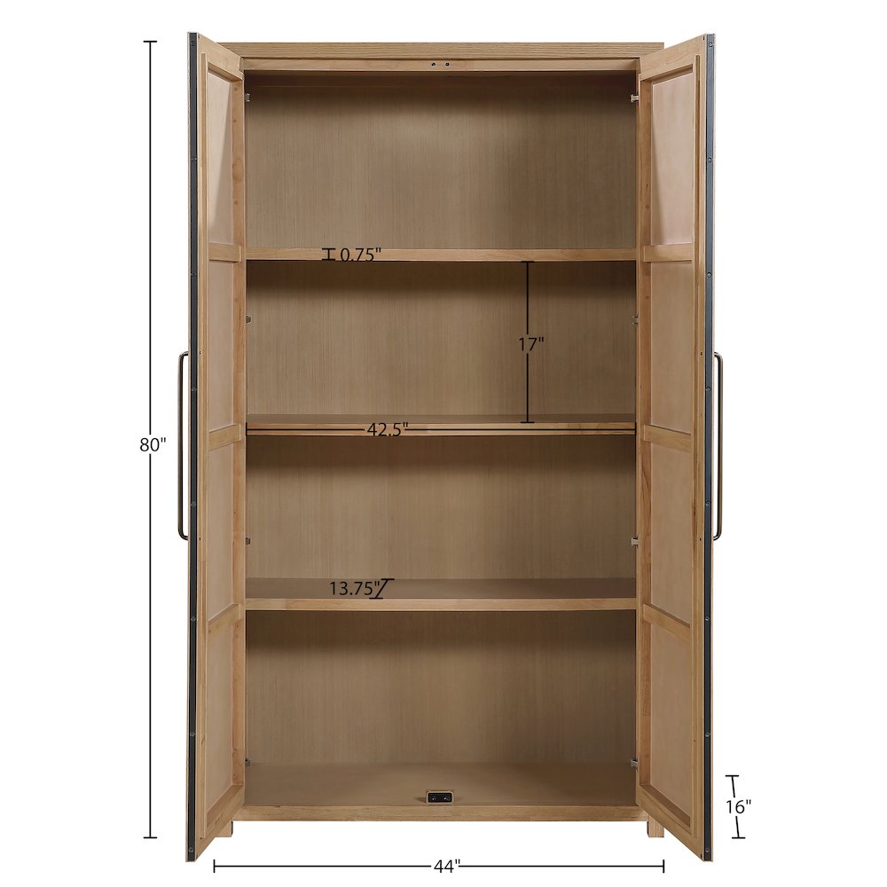 Vana Natural Solid Wood Storage Cabinet. Picture 12