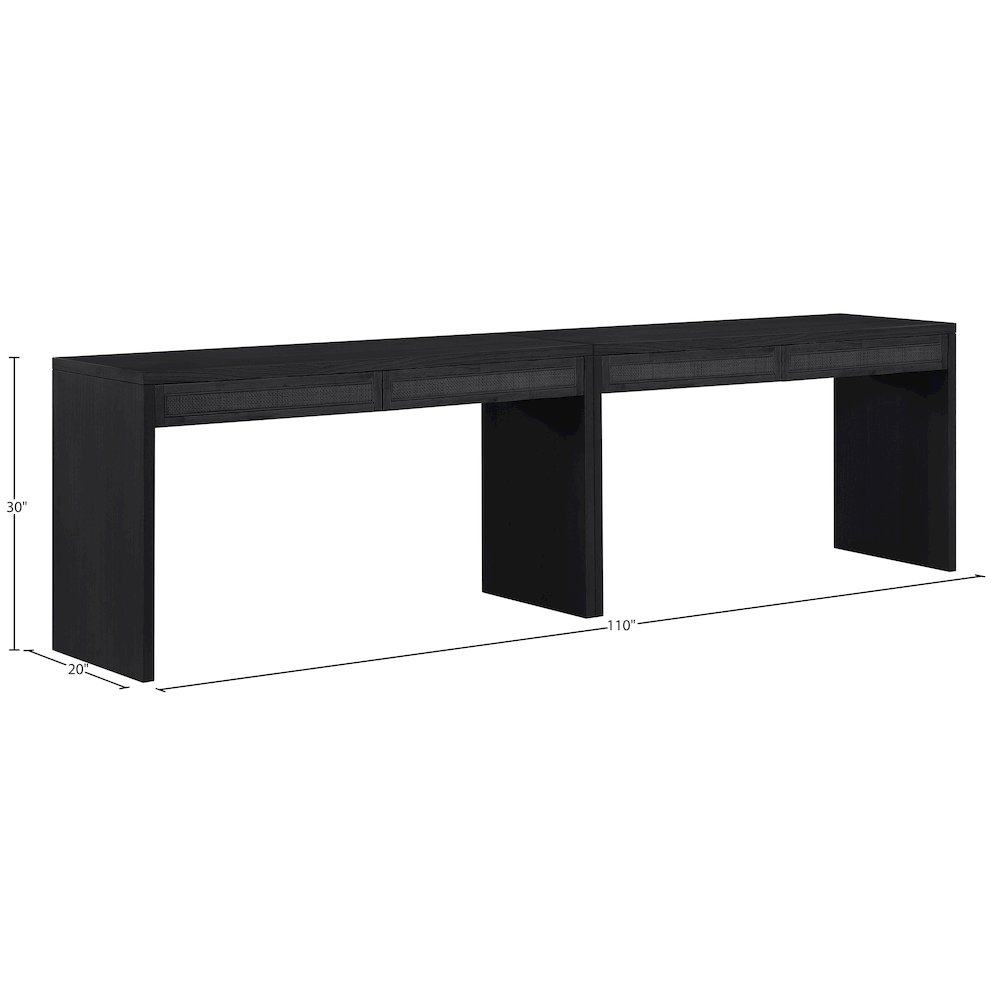 Avro Black Solid Wood And Oak Veneer 2pc. Desk. Picture 14