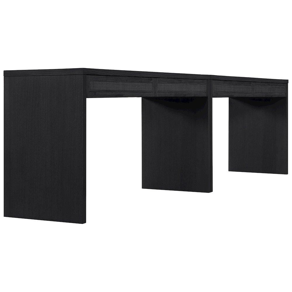 Avro Black Solid Wood And Oak Veneer 2pc. Desk. Picture 10