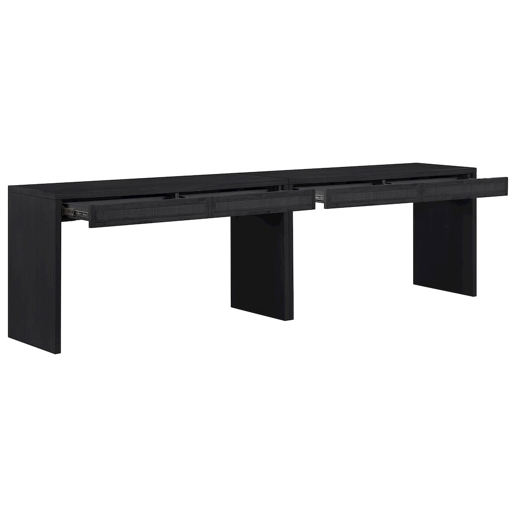 Avro Black Solid Wood And Oak Veneer 2pc. Desk. Picture 6