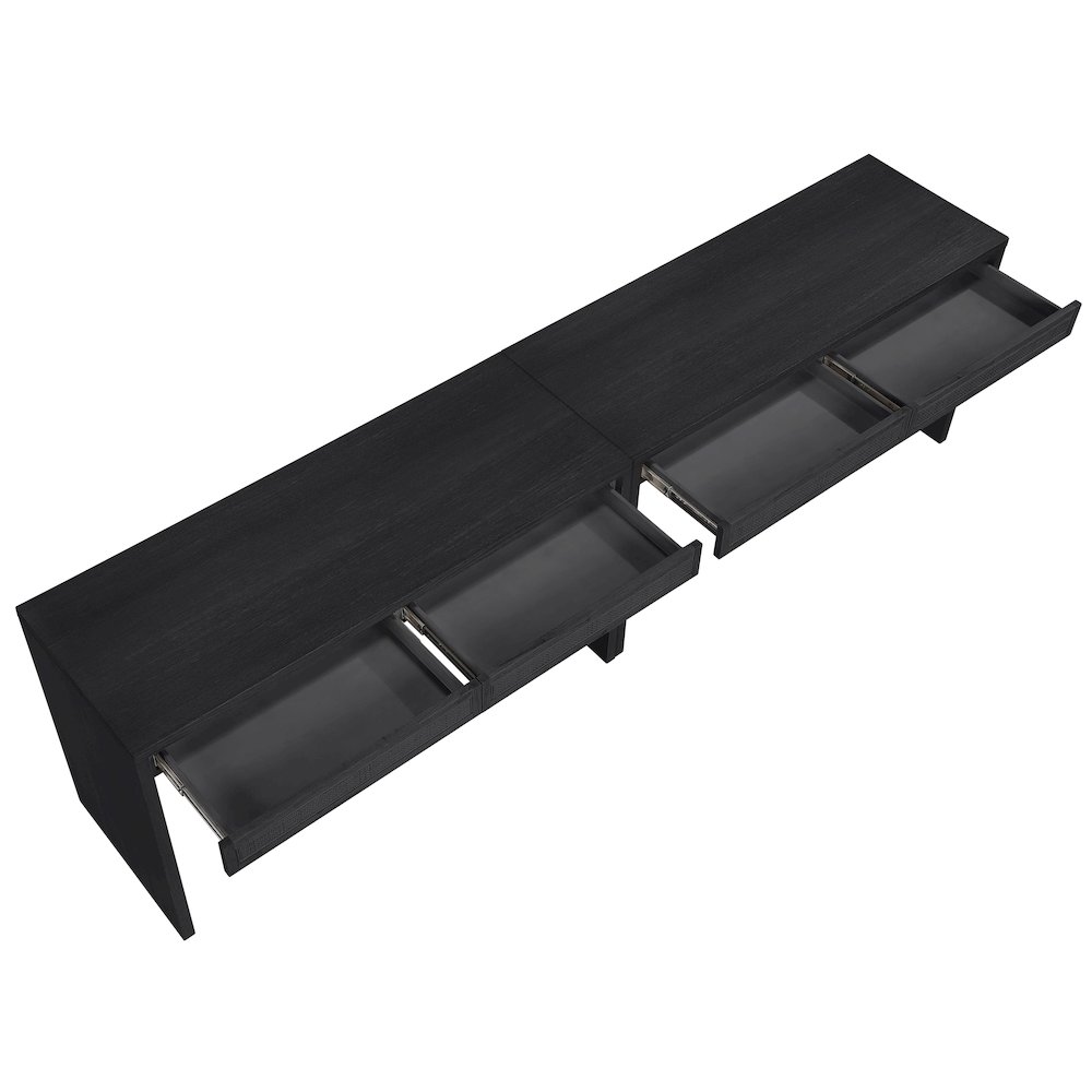 Avro Black Solid Wood And Oak Veneer 2pc. Desk. Picture 9