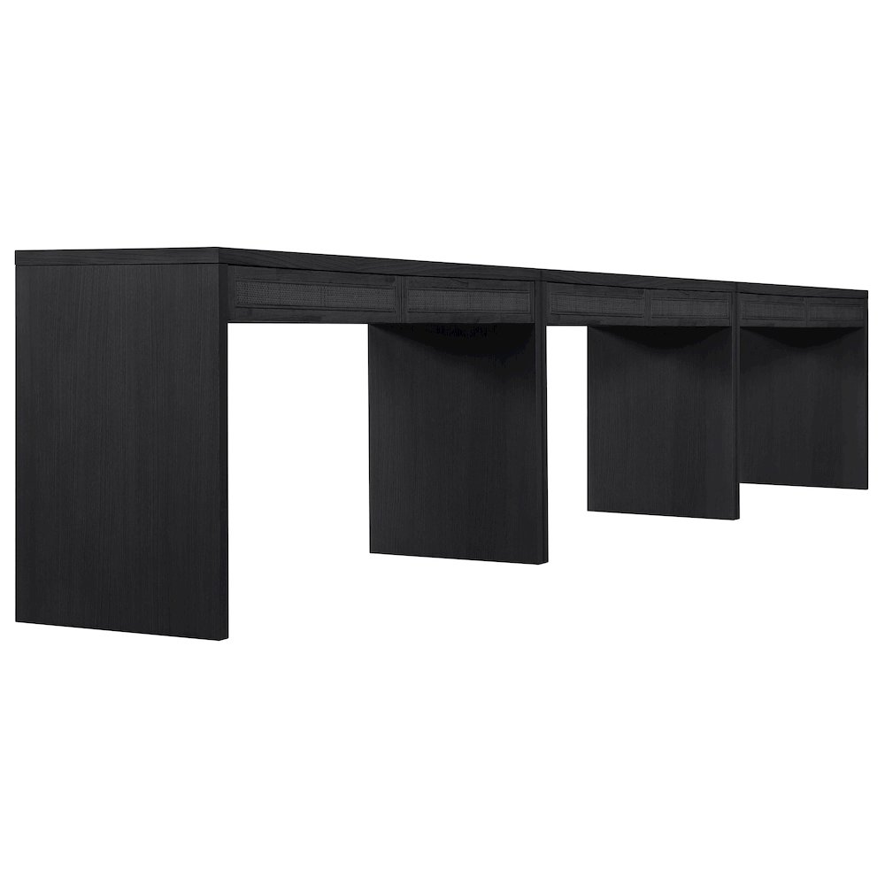 Avro Black Solid Wood And Oak Veneer 3pc. Desk. Picture 10