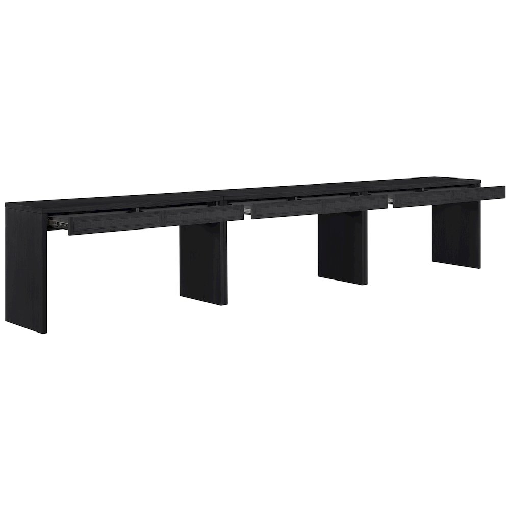 Avro Black Solid Wood And Oak Veneer 3pc. Desk. Picture 6