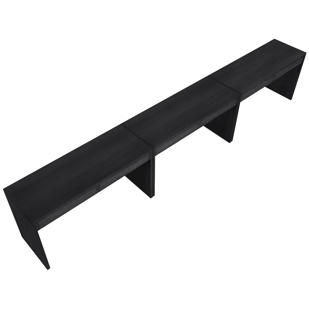 Avro Black Solid Wood And Oak Veneer 3pc. Desk. Picture 8