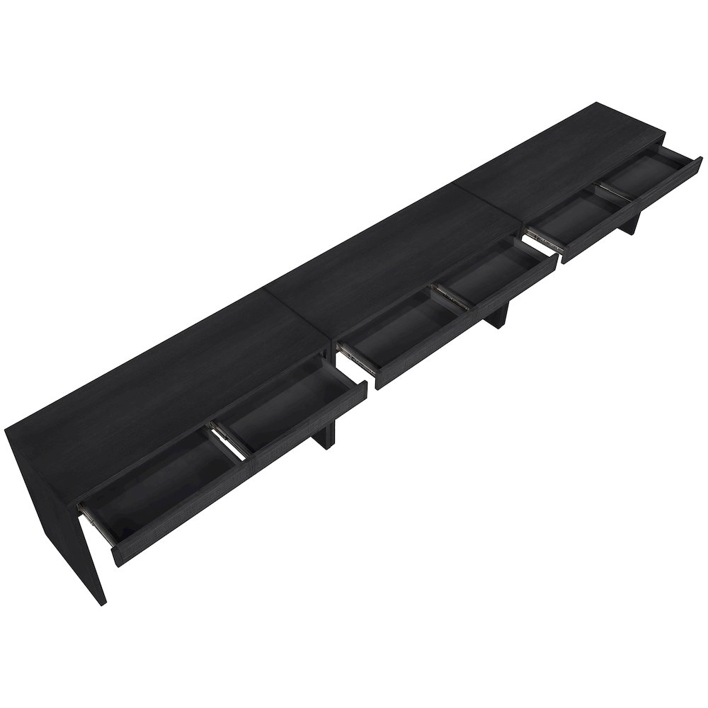 Avro Black Solid Wood And Oak Veneer 3pc. Desk. Picture 9