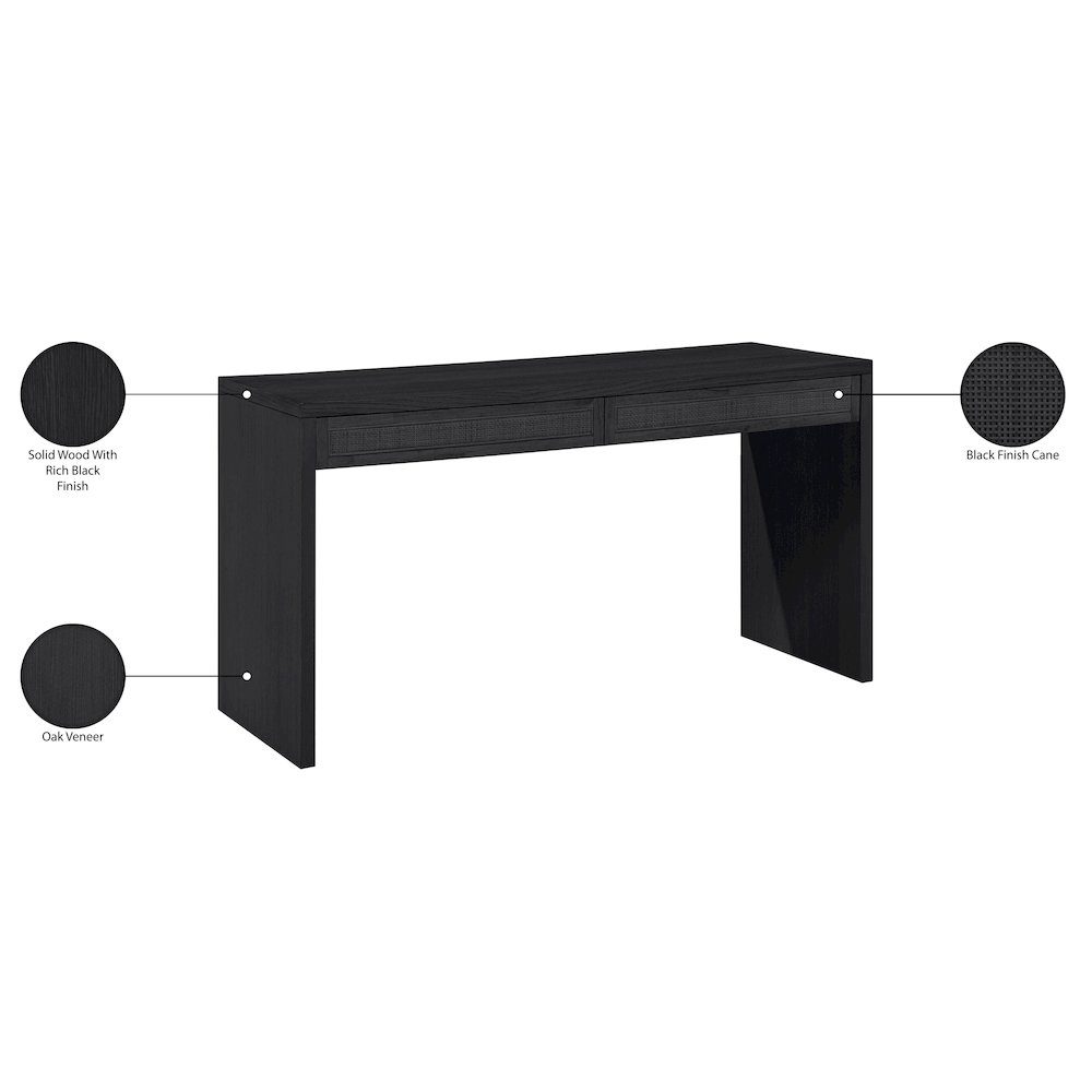 Avro Black Solid Wood And Oak Veneer Desk. Picture 15