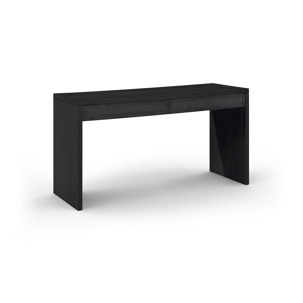 Avro Black Solid Wood And Oak Veneer Desk. Picture 1
