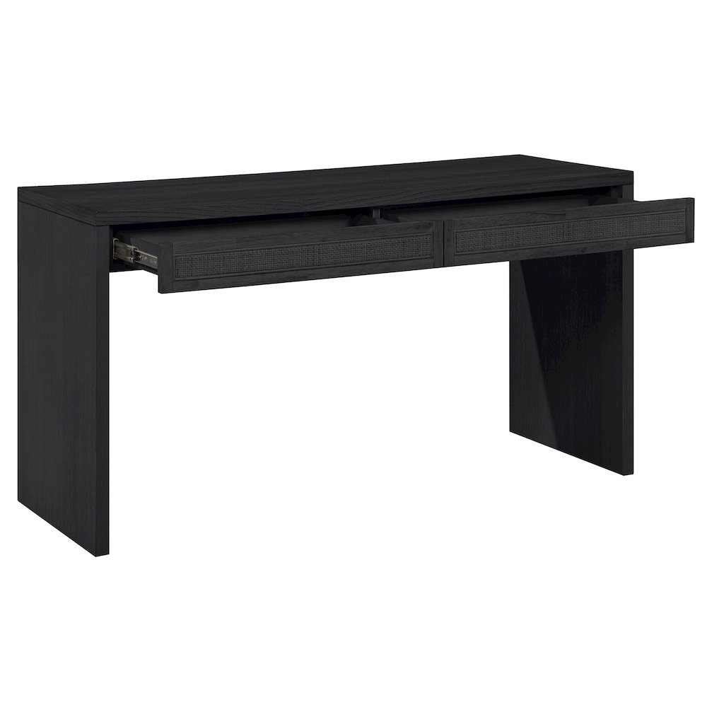 Avro Black Solid Wood And Oak Veneer Desk. Picture 6