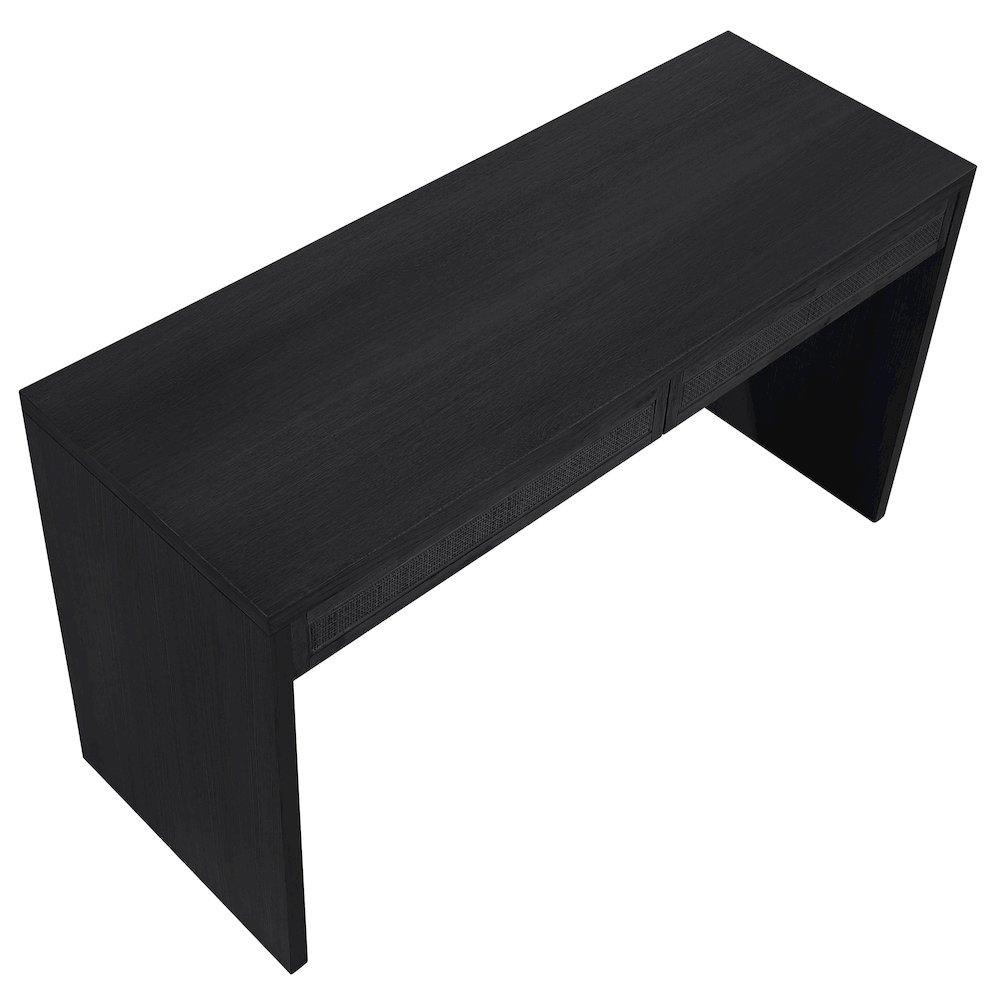 Avro Black Solid Wood And Oak Veneer Desk. Picture 8