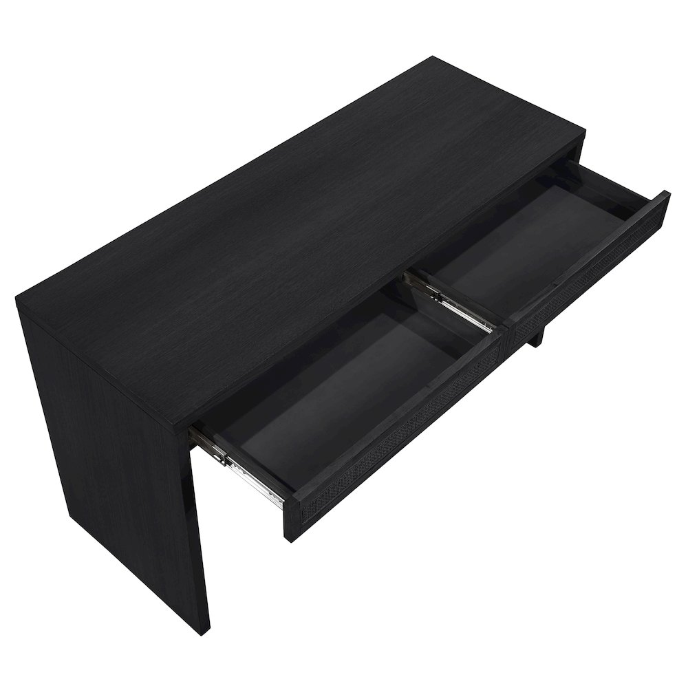 Avro Black Solid Wood And Oak Veneer Desk. Picture 9