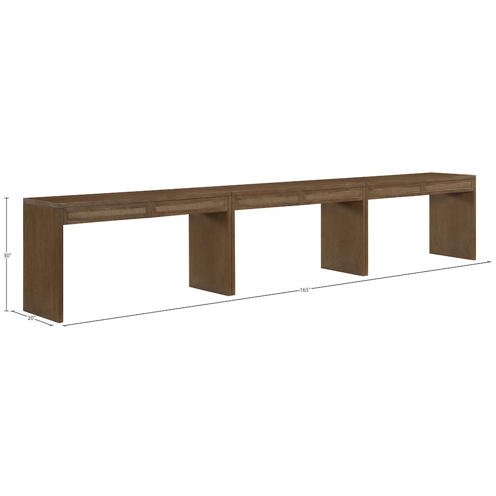 Avro Brown Solid Wood And Oak Veneer 3pc. Desk. Picture 13
