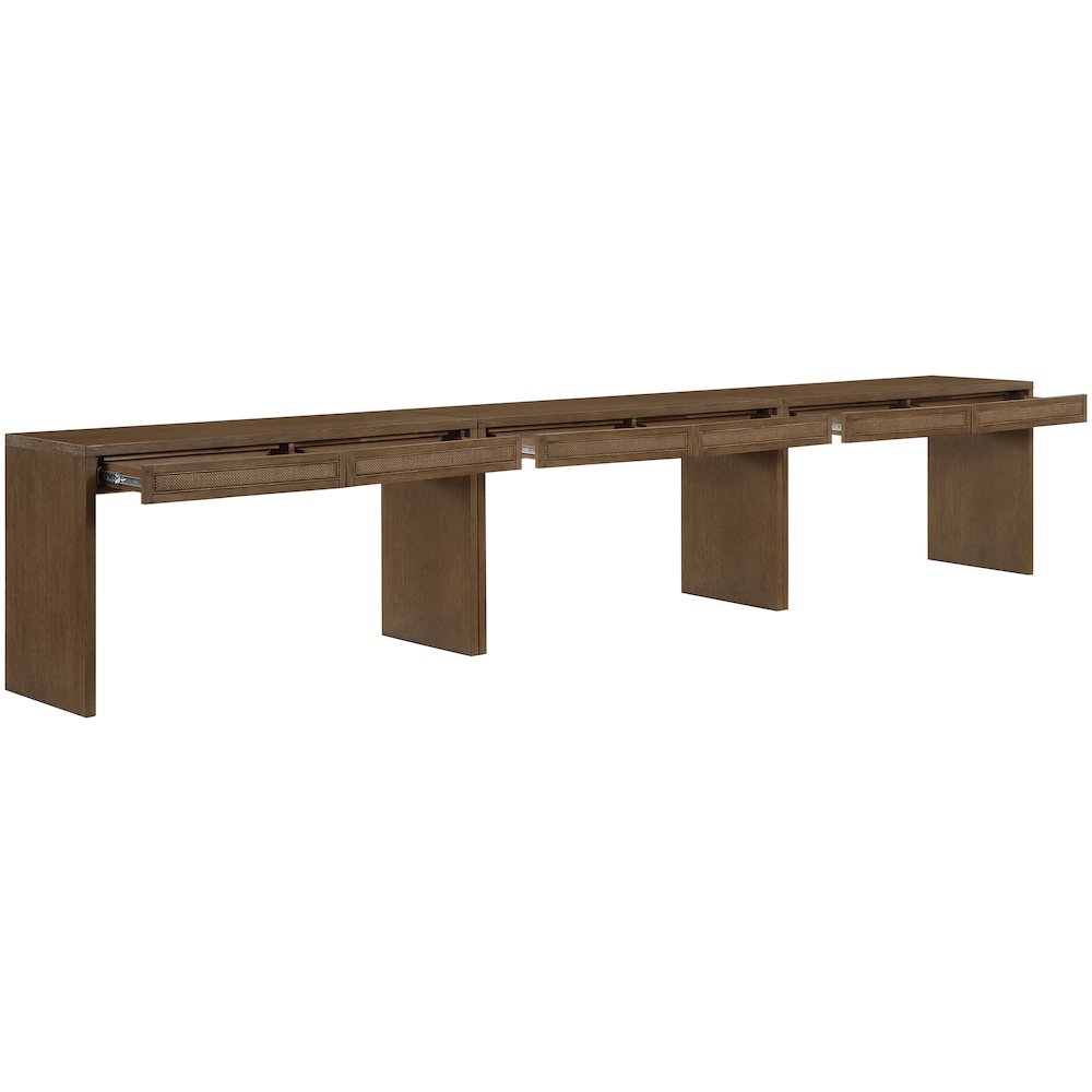 Avro Brown Solid Wood And Oak Veneer 3pc. Desk. Picture 6