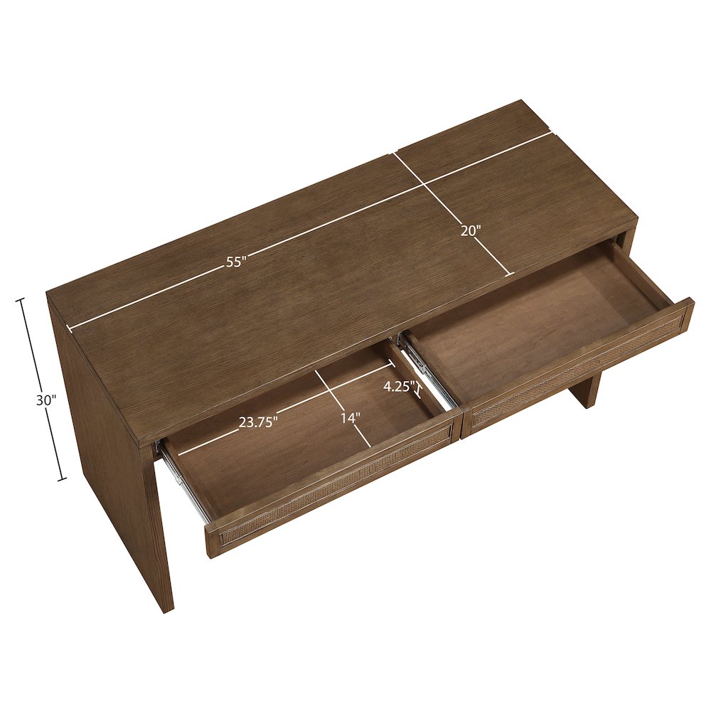 Avro Brown Solid Wood And Oak Veneer Desk. Picture 14