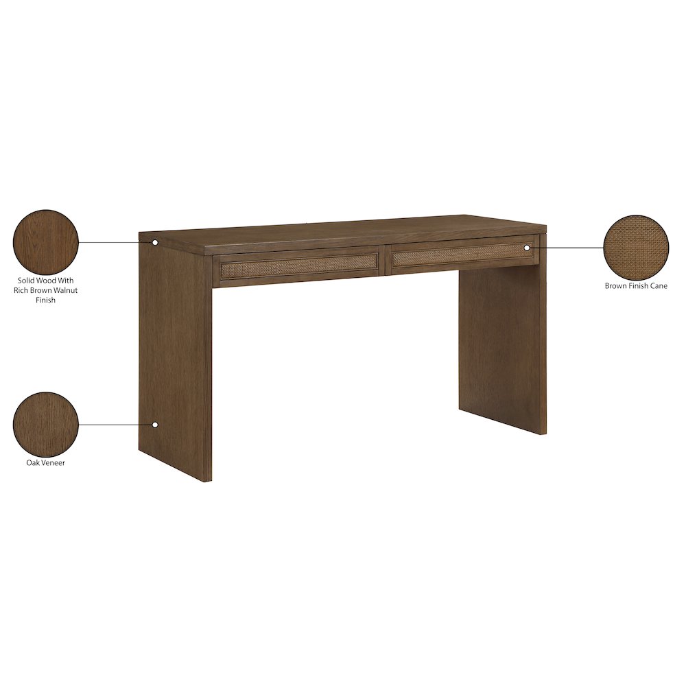Avro Brown Solid Wood And Oak Veneer Desk. Picture 15