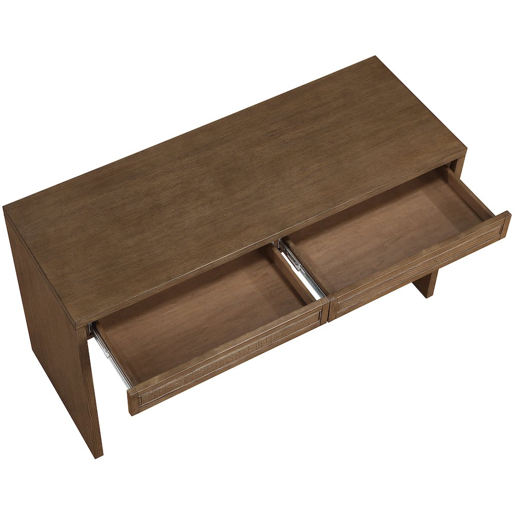 Avro Brown Solid Wood And Oak Veneer Desk. Picture 9