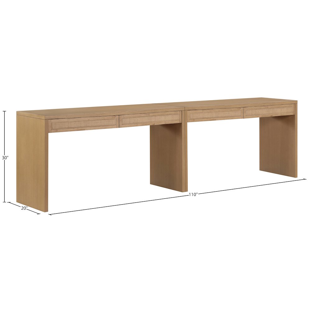 Avro Natural Solid Wood And Oak Veneer 2pc. Desk. Picture 13