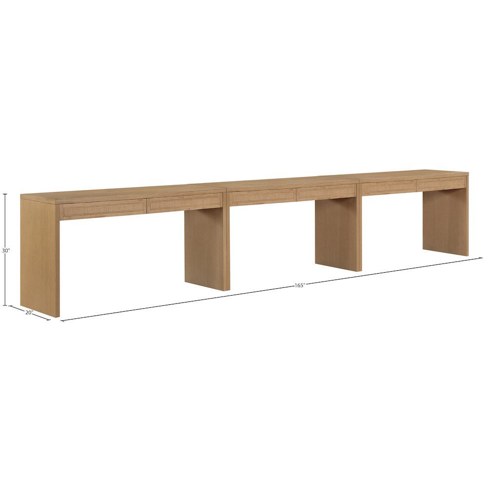 Avro Natural Solid Wood And Oak Veneer 3pc. Desk. Picture 13