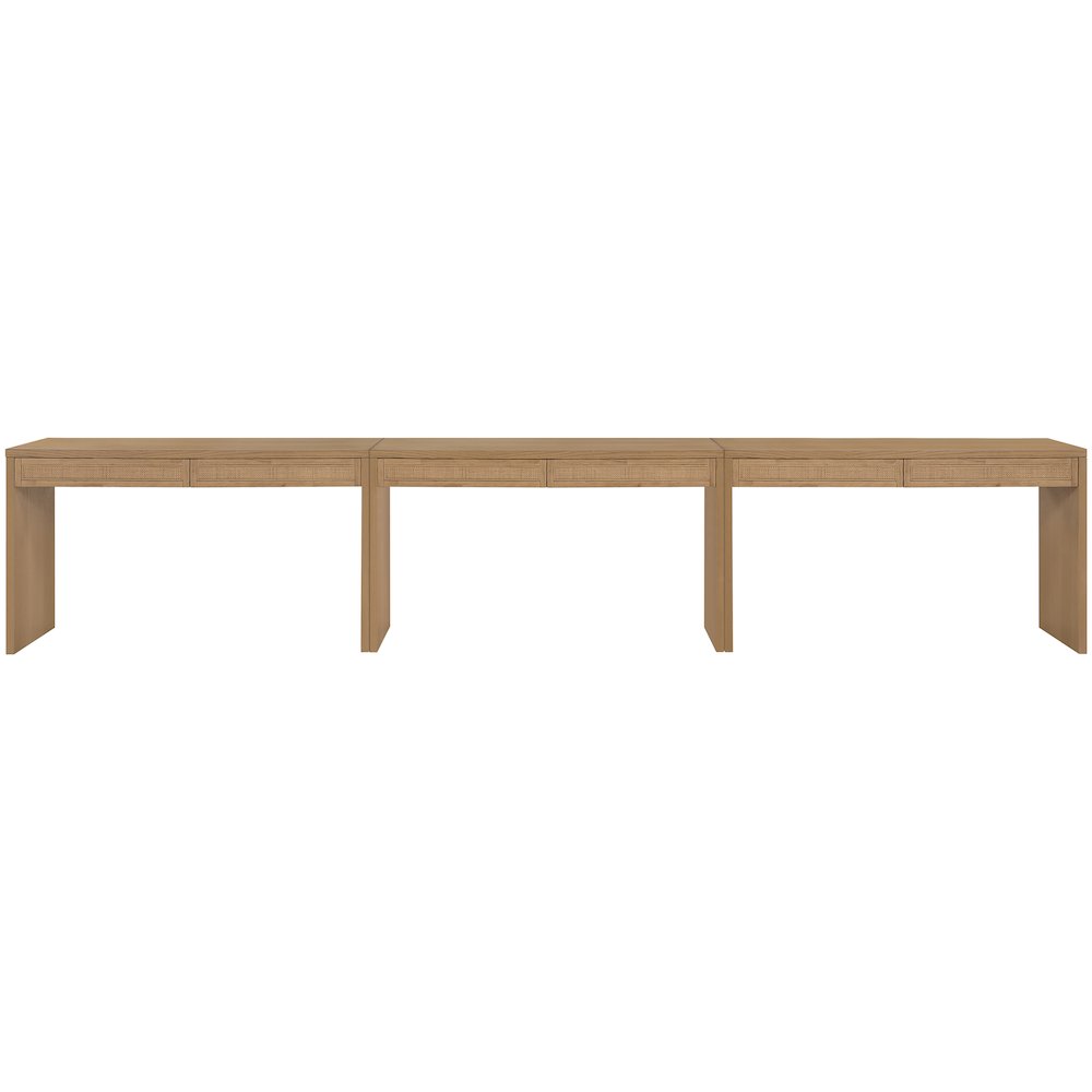 Avro Natural Solid Wood And Oak Veneer 3pc. Desk. Picture 3